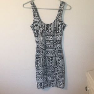 Tight black and white dress